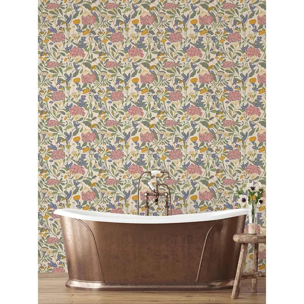 A-Street Prints Hybbe Multicolor Hydrangea Garden Wallpaper - SKU 2999-55021