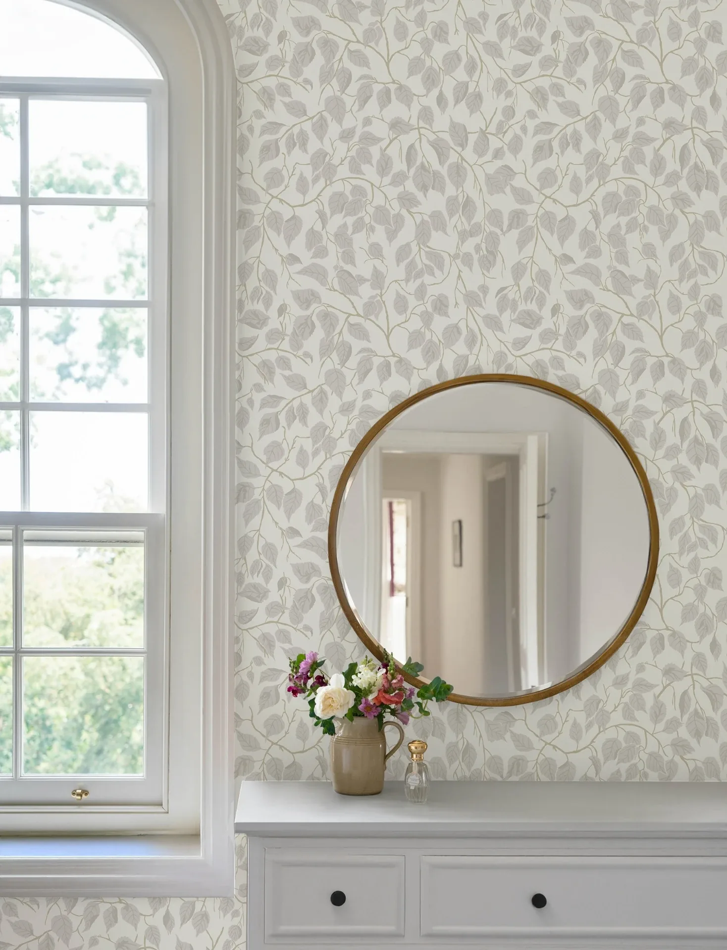 A-Street Prints Hängbjörk Dove Vine Wallpaper - SKU 4201-20106