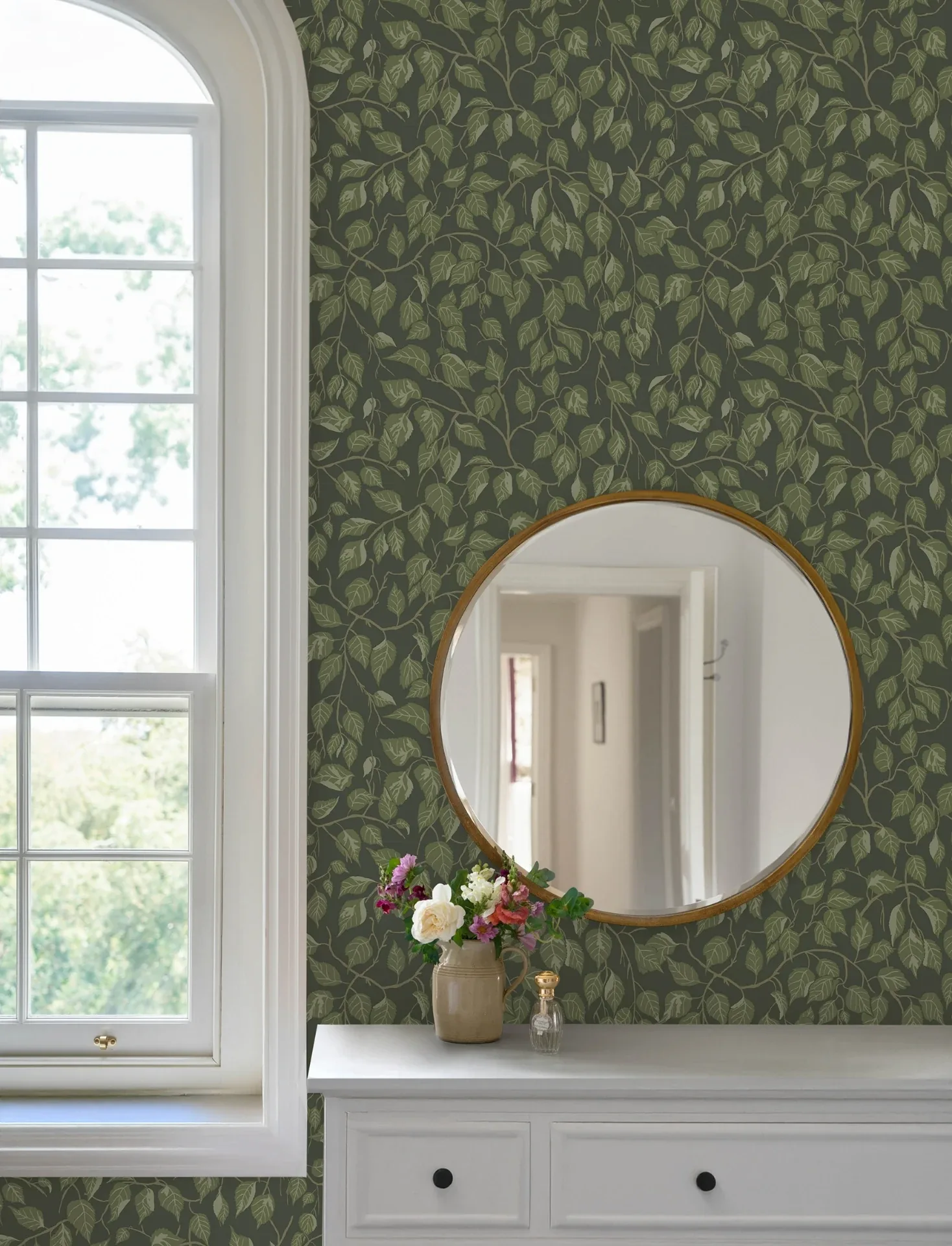 A-Street Prints Hängbjörk Evergreen Vine Wallpaper - SKU 4201-20108