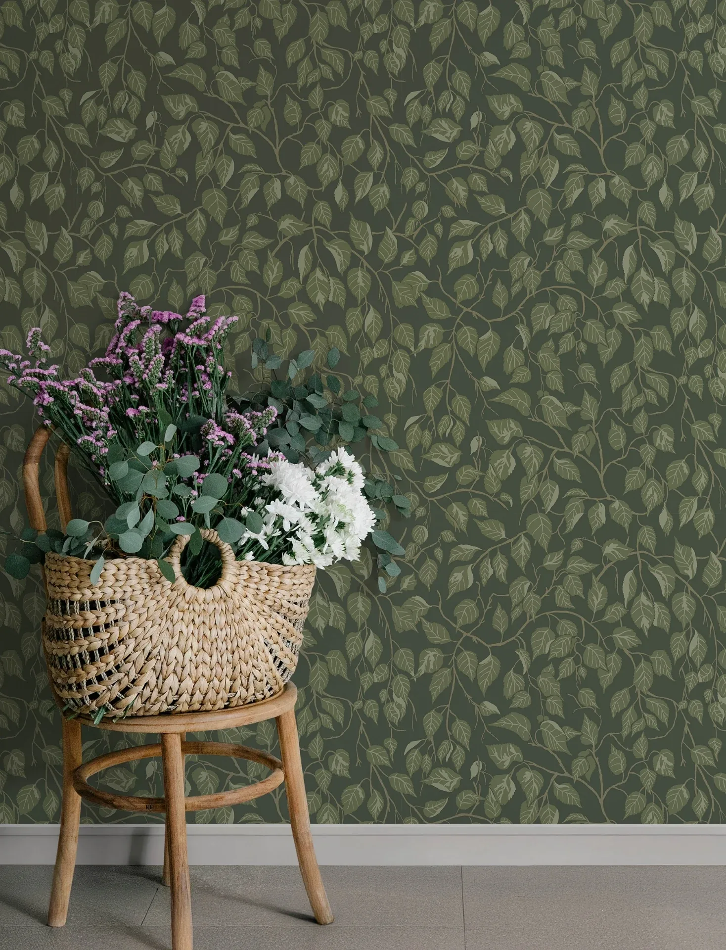 A-Street Prints Hängbjörk Evergreen Vine Wallpaper | Wallpaper Twins A-Street Prints Hängbjörk Evergreen Vine Wallpaper - SKU 4201-20108