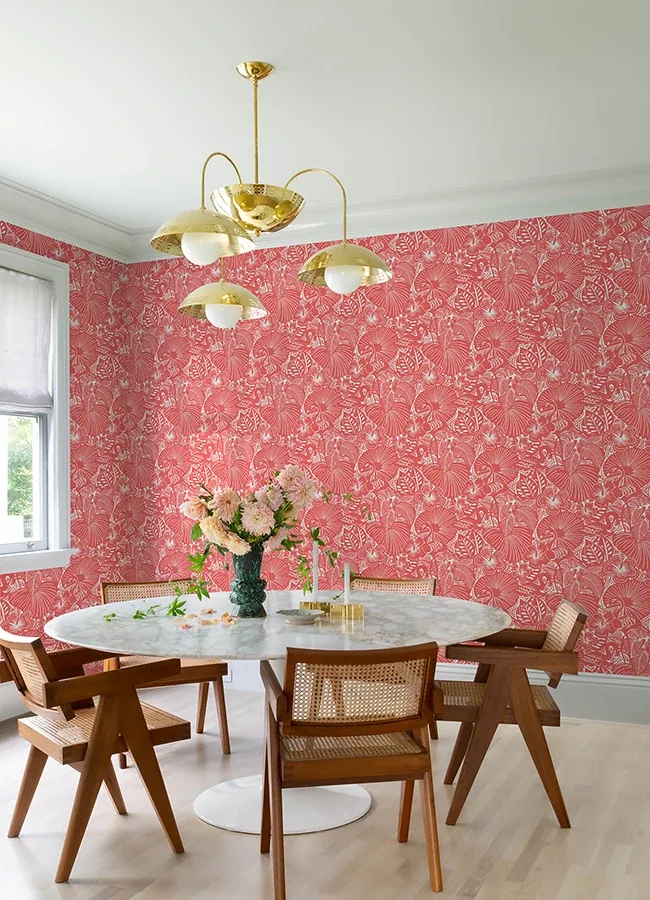 A-Street Prints Idalia Coral Floral Flamingo Wallpaper - SKU 4135-72717