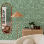 A-Street Prints Idalia Green Floral Flamingo Wallpaper - SKU 4135-72714