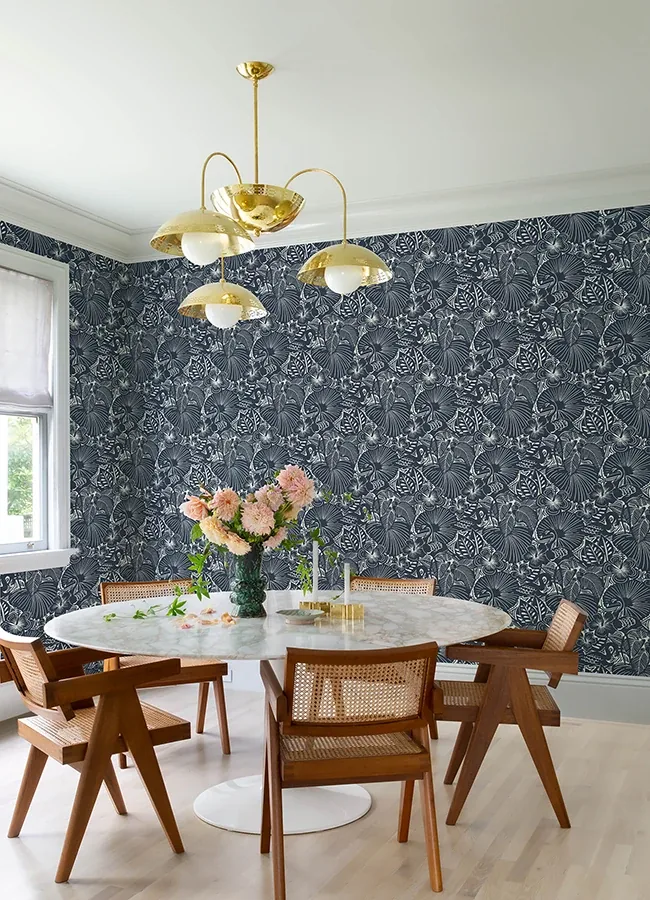 A-Street Prints Idalia Navy Floral Flamingo Wallpaper - SKU 4135-72716