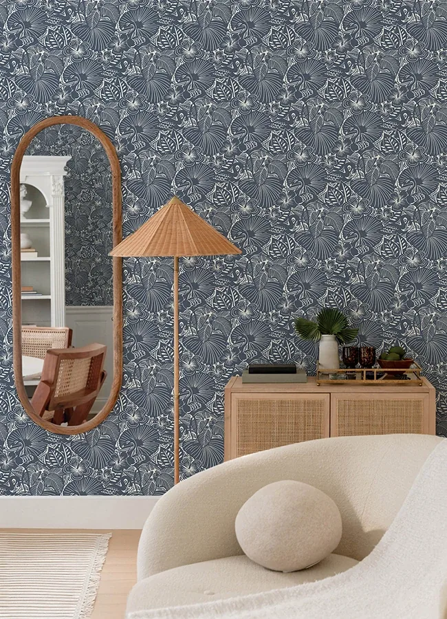 A-Street Prints Idalia Navy Floral Flamingo Wallpaper - SKU 4135-72716
