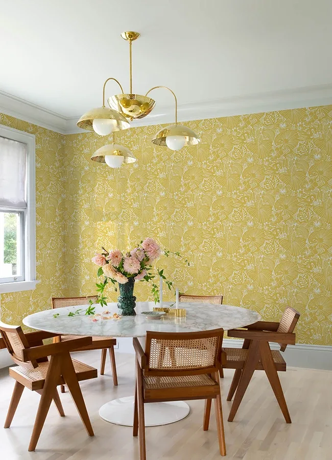 A-Street Prints Idalia Yellow Floral Flamingo Wallpaper - SKU 4135-72715