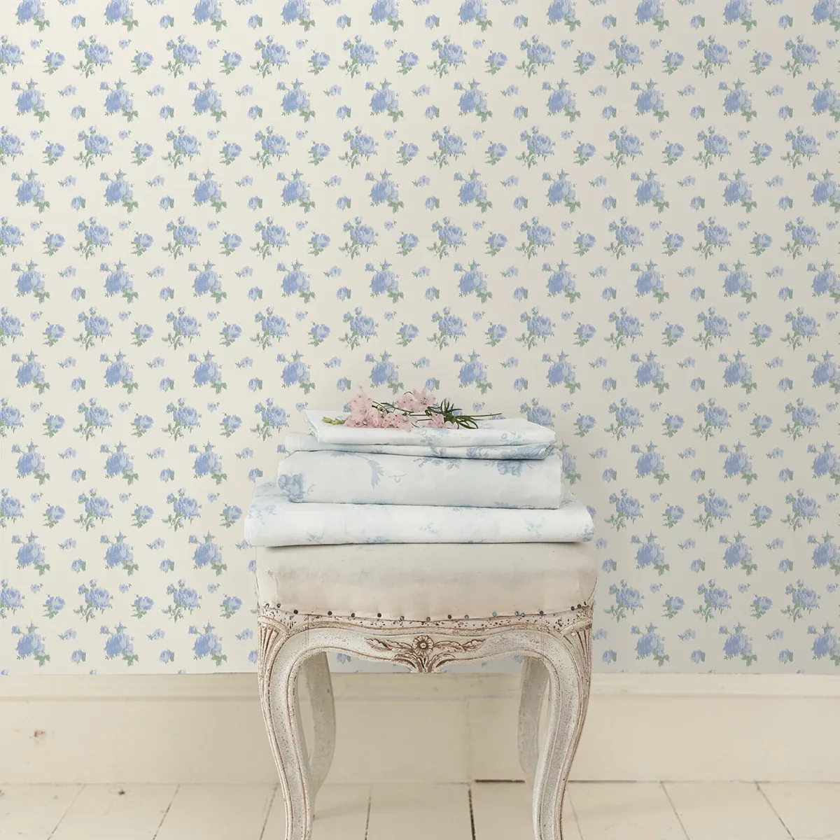 A-Street Prints Ikat Rose Blue Small Print Wallpaper - SKU AST4107
