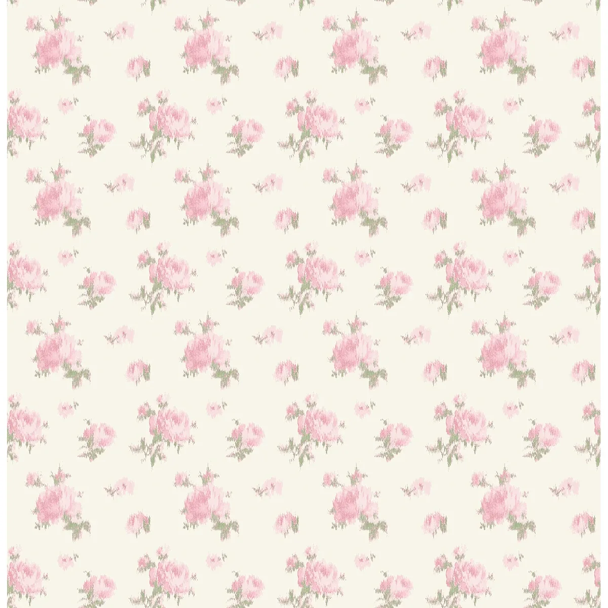 AST4108 | Ikat Rose Tinted Petals Small Print Wallpaper