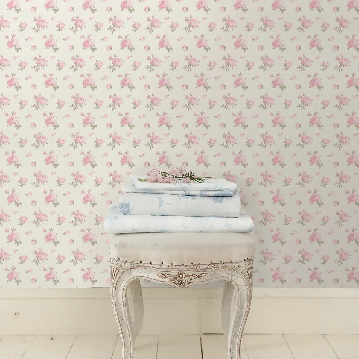 A-Street Prints Ikat Rose Tinted Petals Small Print Wallpaper - SKU AST4108