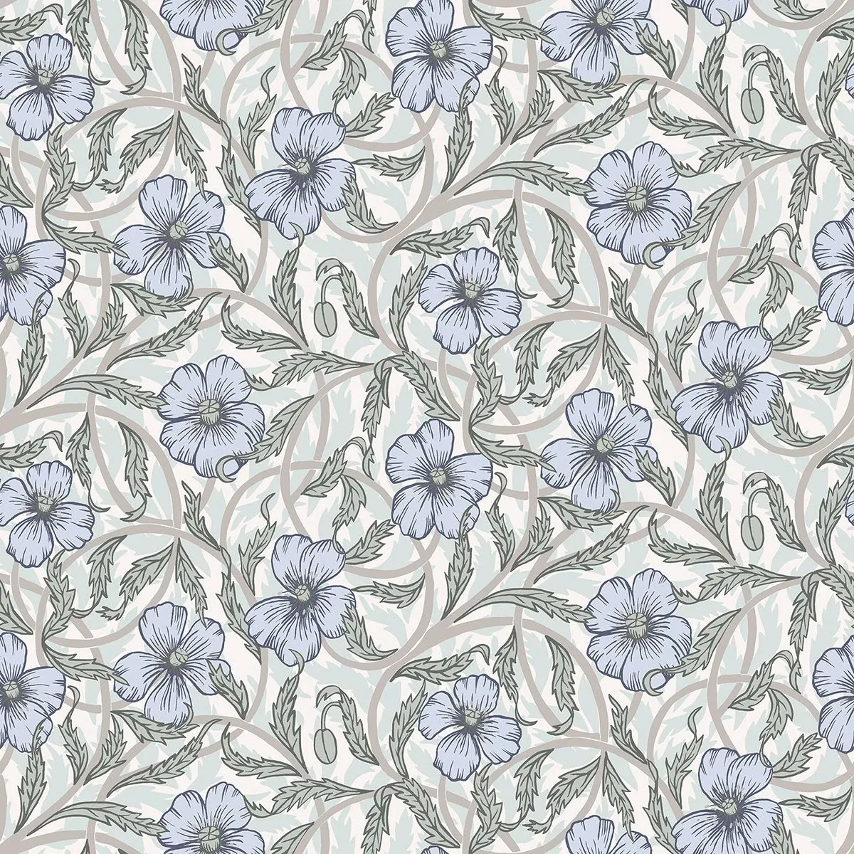 A-Street Prints Imogen Light Blue Floral Wallpaper - SKU 2948-28027