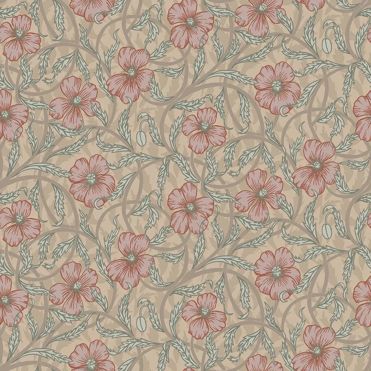 2948-28026 | Imogen Light Brown Floral Wallpaper
