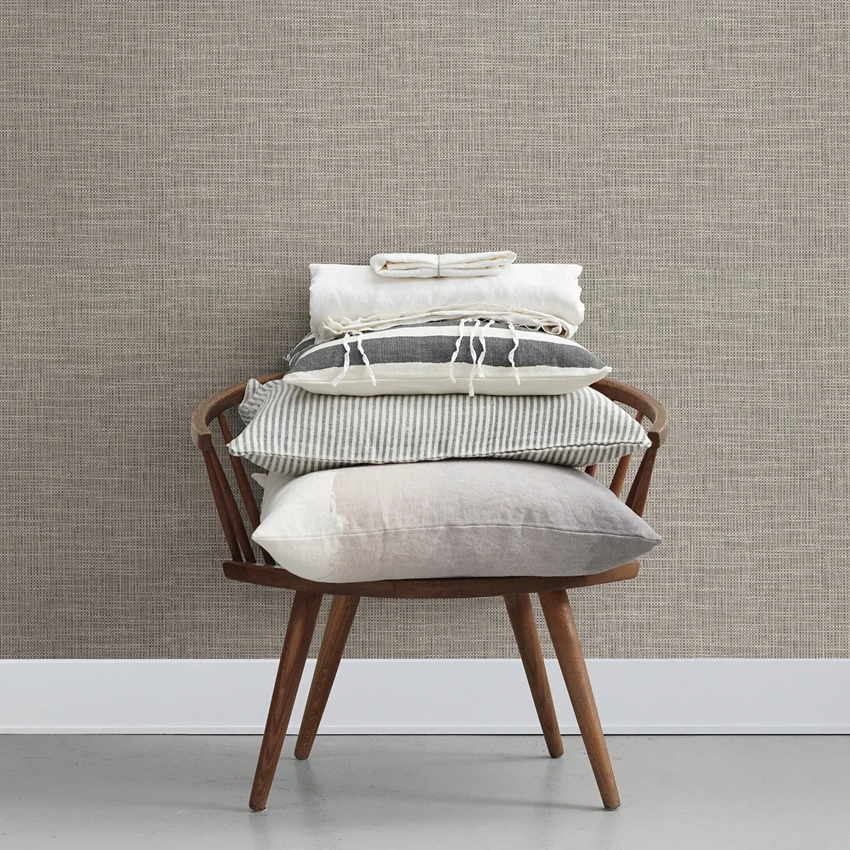 A-Street Prints In The Loop Cream Faux Grasscloth Wallpaper - SKU 2829-82066