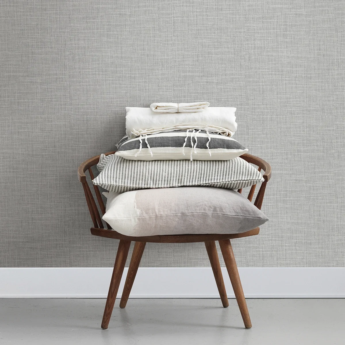 A-Street Prints In The Loop Grey Faux Grasscloth Wallpaper - SKU 2829-82052