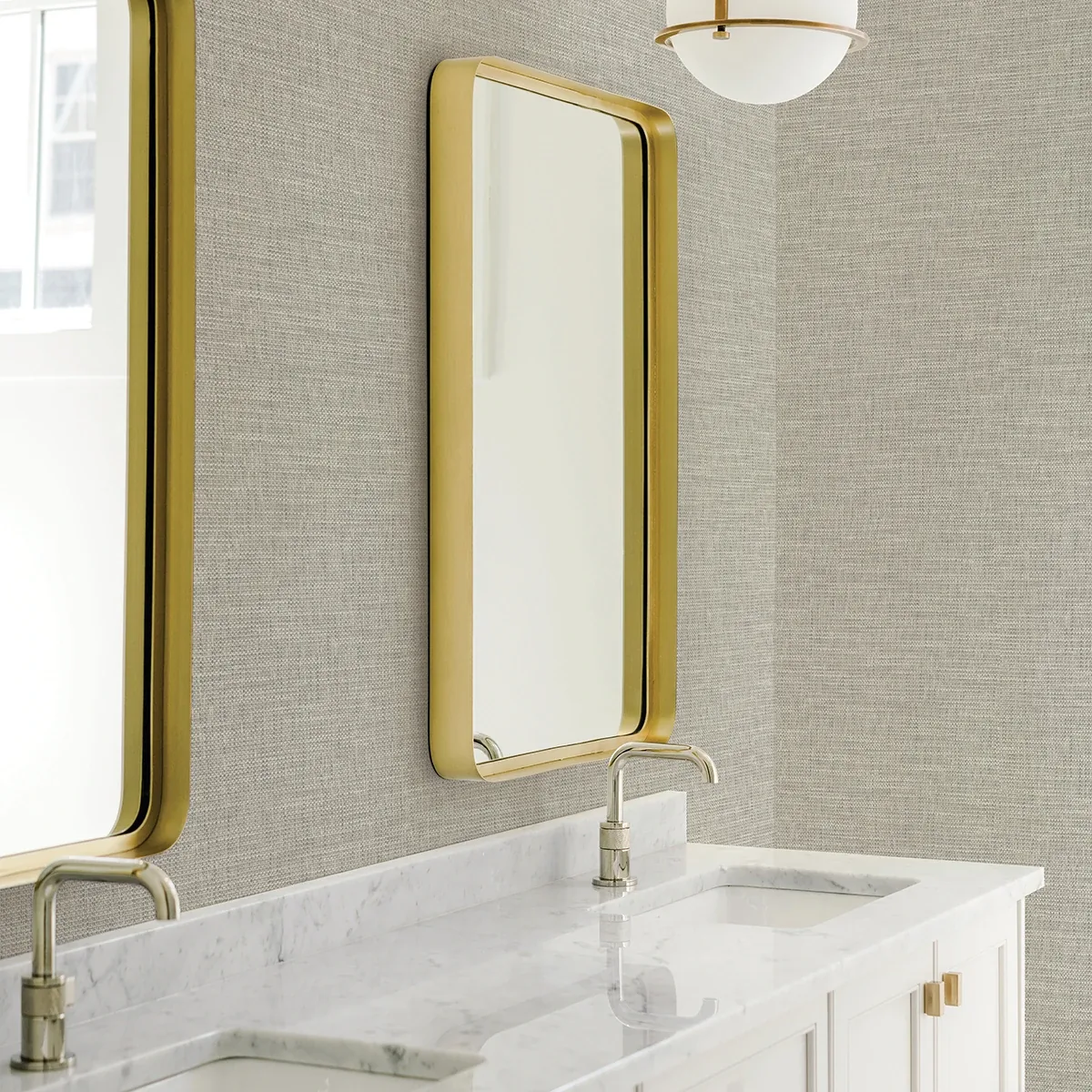 A-Street Prints In The Loop Neutral Faux Grasscloth Wallpaper - SKU 2829-82059