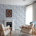 A-Street Prints Inge Denim Floral Block Print Wallpaper - SKU 4066-26532