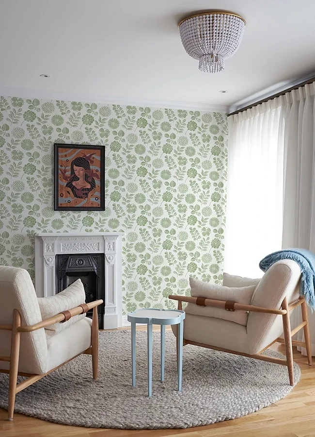 A-Street Prints Inge Moss Floral Block Print Wallpaper - SKU 4066-26531