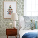 A-Street Prints Inge Moss Floral Block Print Wallpaper - SKU 4066-26531