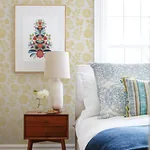 A-Street Prints Inge Yellow Floral Block Print Wallpaper - SKU 4066-26530