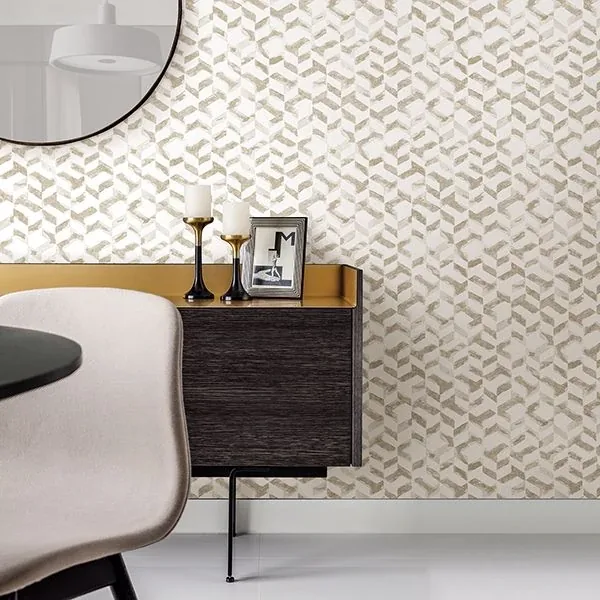 A-Street Prints Instep Champagne Abstract Geometric Wallpaper - SKU 2902-25500