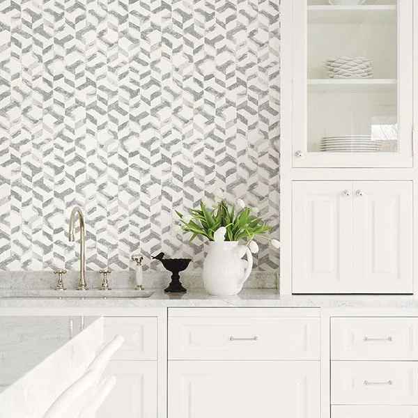 A-Street Prints Instep Platinum Abstract Geometric Wallpaper - SKU 2902-25501