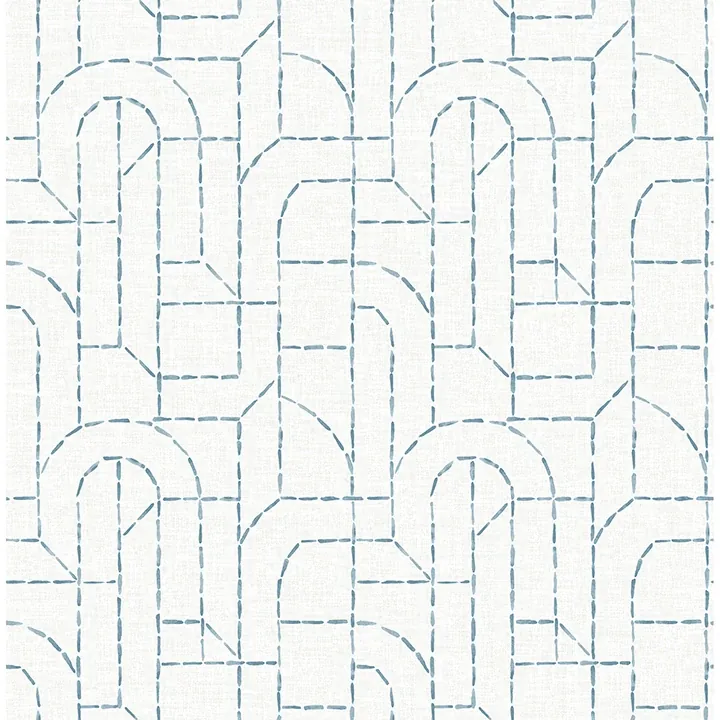 4146-27222 | Integrity Blue Arched Outlines Wallpaper