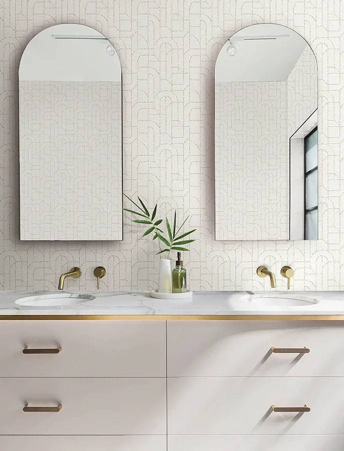 A-Street Prints Integrity Dove Arched Outlines Wallpaper - SKU 4146-27221