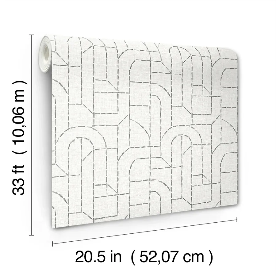 A-Street Prints Integrity Grey Arched Outlines Wallpaper - SKU 4146-27223