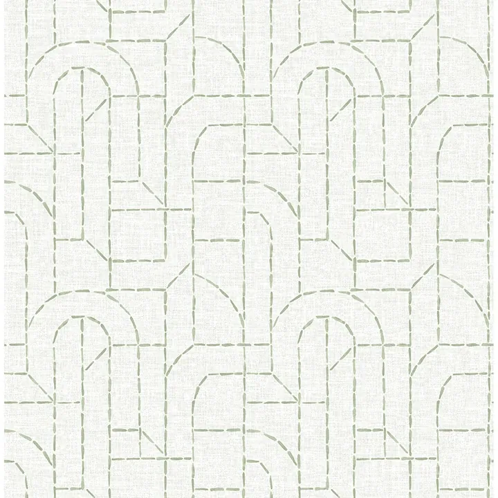 4146-27220 | Integrity Light Green Arched Outlines Wallpaper