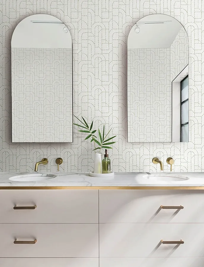A-Street Prints Integrity Light Green Arched Outlines Wallpaper - SKU 4146-27220