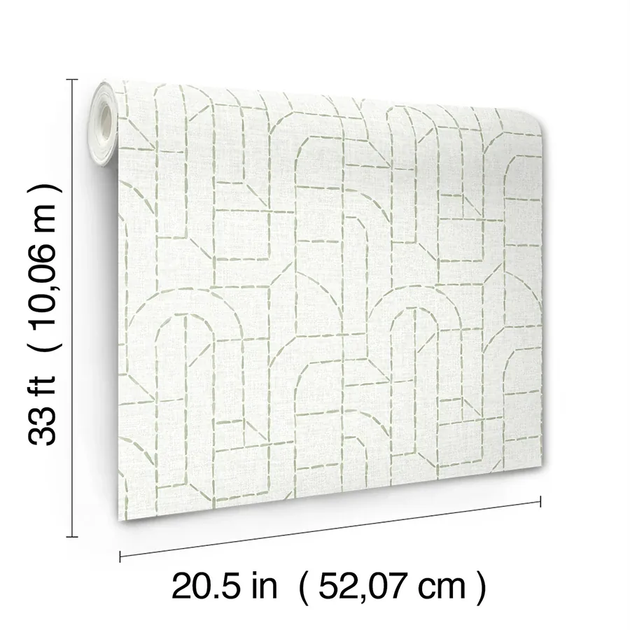 A-Street Prints Integrity Light Green Arched Outlines Wallpaper - SKU 4146-27220