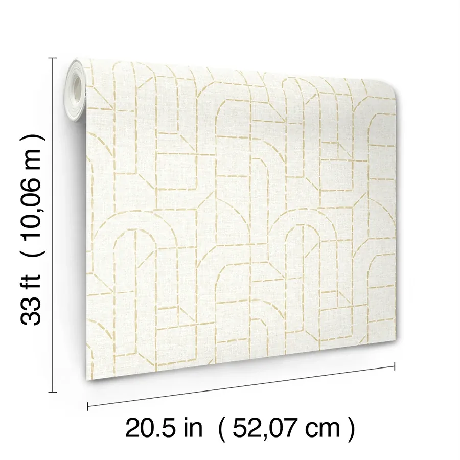 A-Street Prints Integrity Yellow Arched Outlines Wallpaper - SKU 4146-27219