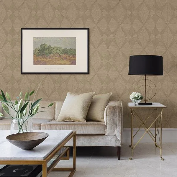 A-Street Prints Intrinsic Light Brown Geometric Wood Wallpaper - SKU 2908-25330