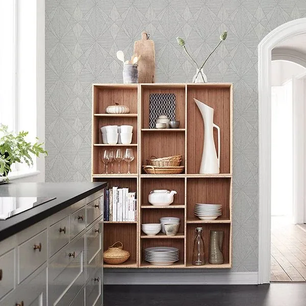 A-Street Prints Intrinsic Silver Geometric Wood Wallpaper - SKU 2908-25333