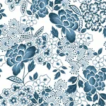 A-Street Prints Irina Blue Floral Blooms Wallpaper | Wallpaper Twins A-Street Prints Irina Blue Floral Blooms Wallpaper - SKU 4081-26304