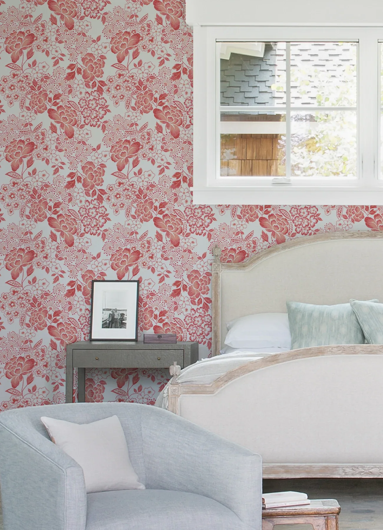 A-Street Prints Irina Coral Floral Blooms Wallpaper - SKU 4081-26301