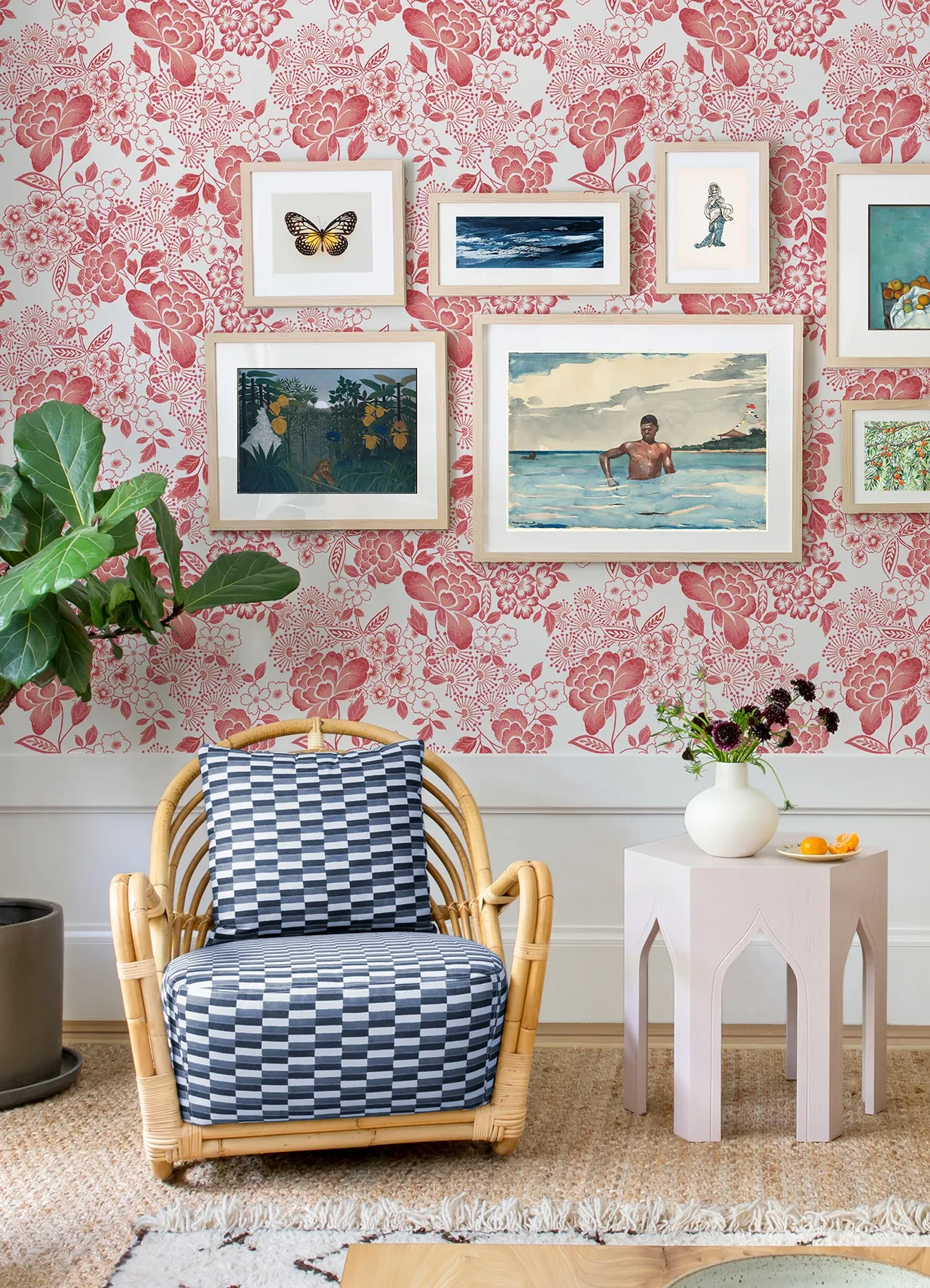 A-Street Prints Irina Coral Floral Blooms Wallpaper | Wallpaper Twins A-Street Prints Irina Coral Floral Blooms Wallpaper - SKU 4081-26301
