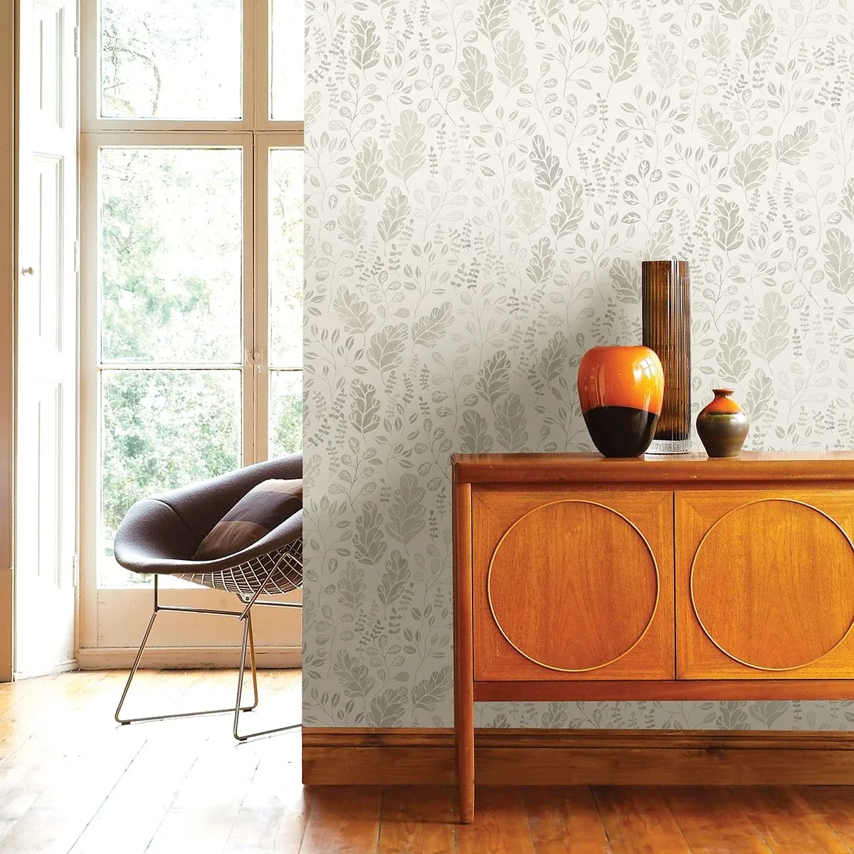 A-Street Prints Isha Beige Leaf Wallpaper - SKU 2948-27011