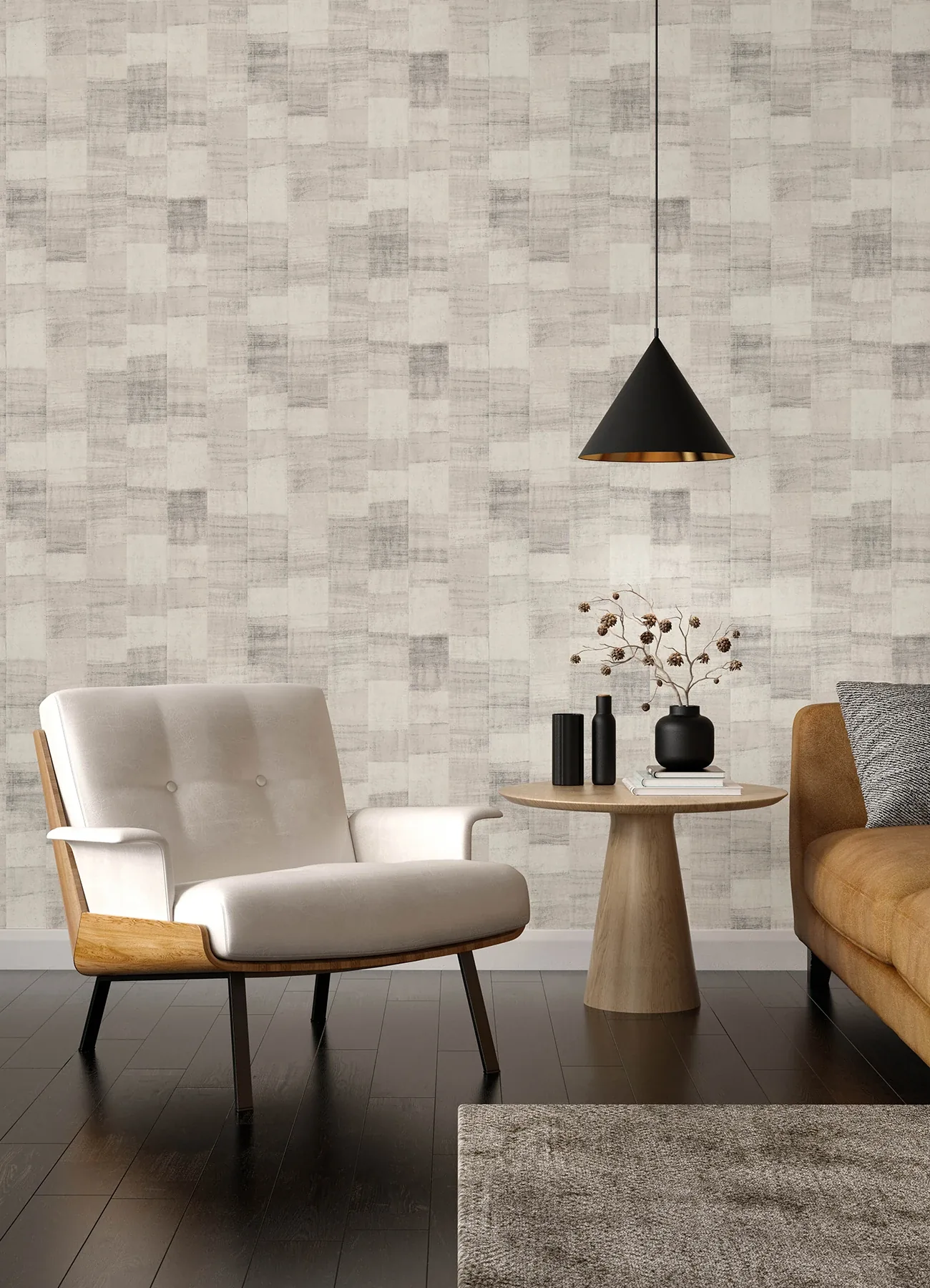 A-Street Prints Ivo Grey Block Stripe Wallpaper - SKU 4202-570946