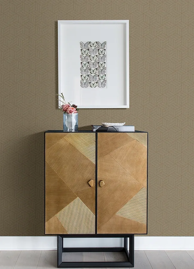 A-Street Prints Izarra Copper Geometric Block Wallpaper - SKU 4105-86642