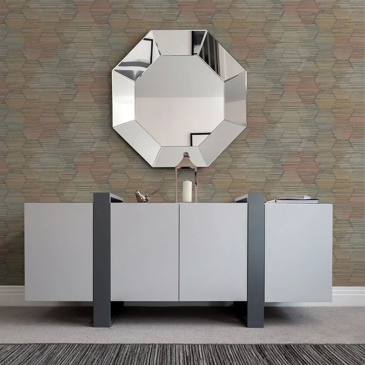 A-Street Prints Jabari Brown Geometric Faux Grasscloth Wallpaper - SKU 2949-60515
