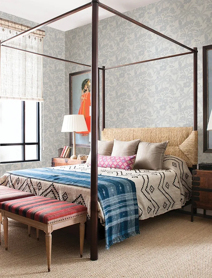 A-Street Prints Jacaranda Light Blue Tropical Trail Wallpaper - SKU 4146-27245
