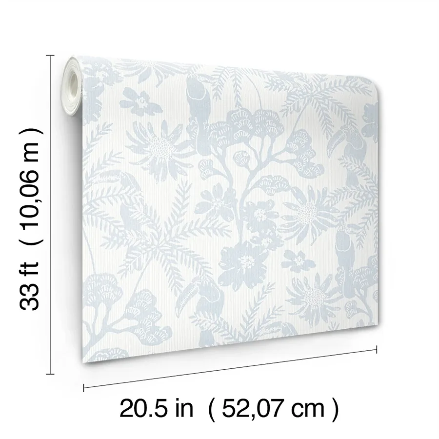 A-Street Prints Jacaranda Light Blue Tropical Trail Wallpaper - SKU 4146-27245