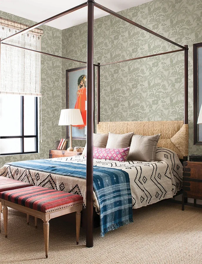 A-Street Prints Jacaranda Sage Tropical Trail Wallpaper - SKU 4146-27244