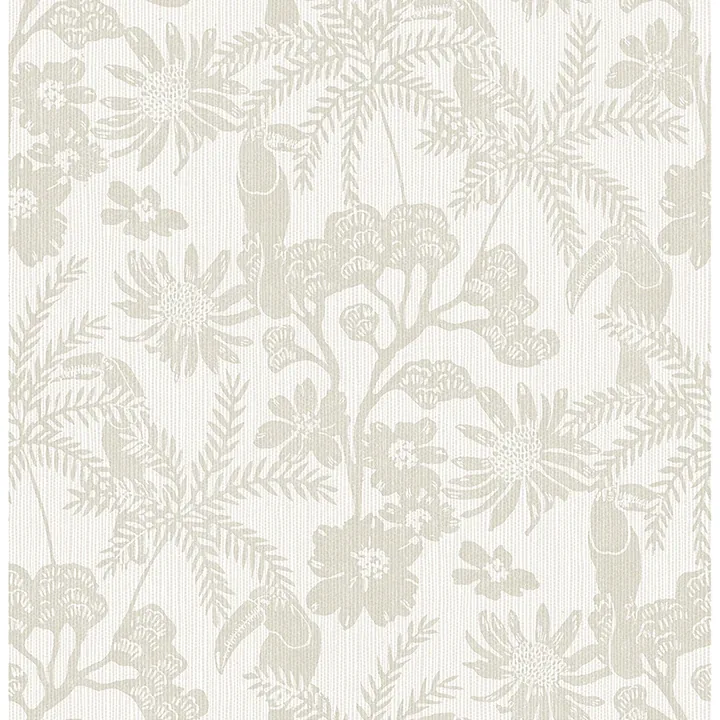 4146-27246 | Jacaranda Taupe Tropical Trail Wallpaper