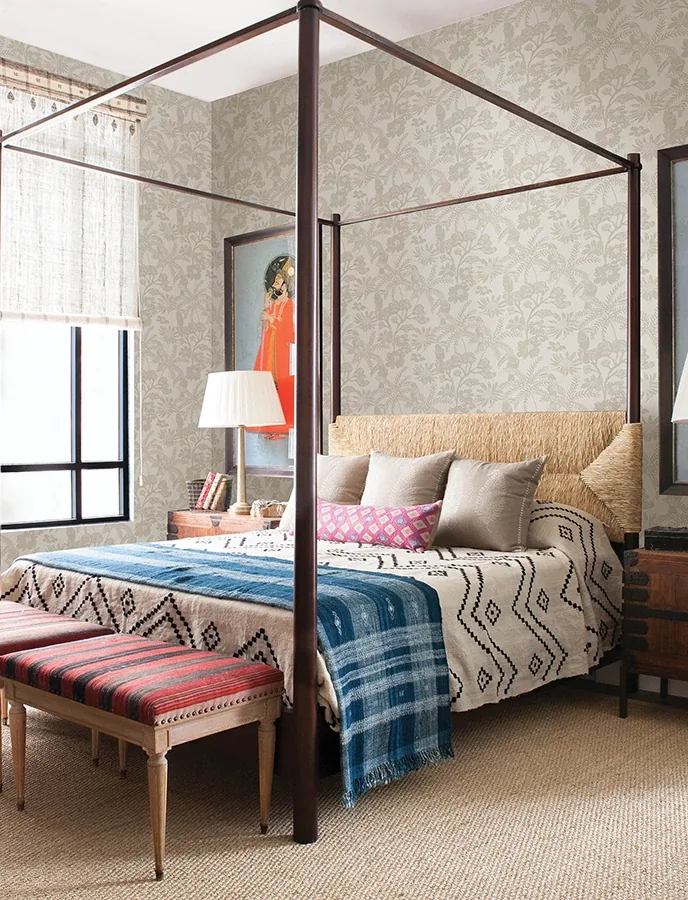 A-Street Prints Jacaranda Taupe Tropical Trail Wallpaper - SKU 4146-27246