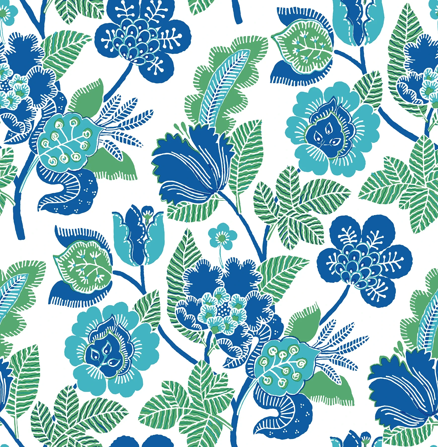 A-Street Prints Jana Green Jacobean Wallpaper - SKU 4081-26339