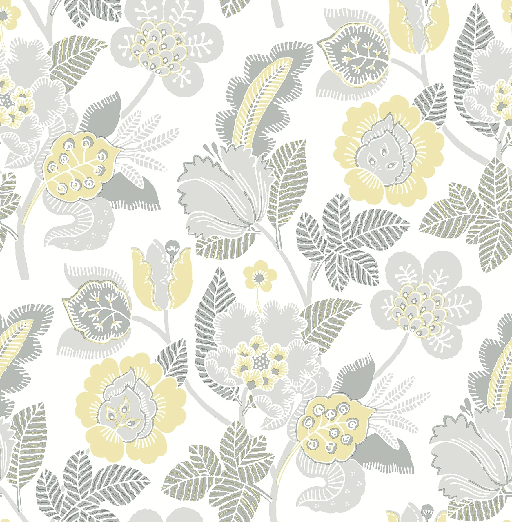 4081-26341 | Jana Light Grey Jacobean Wallpaper