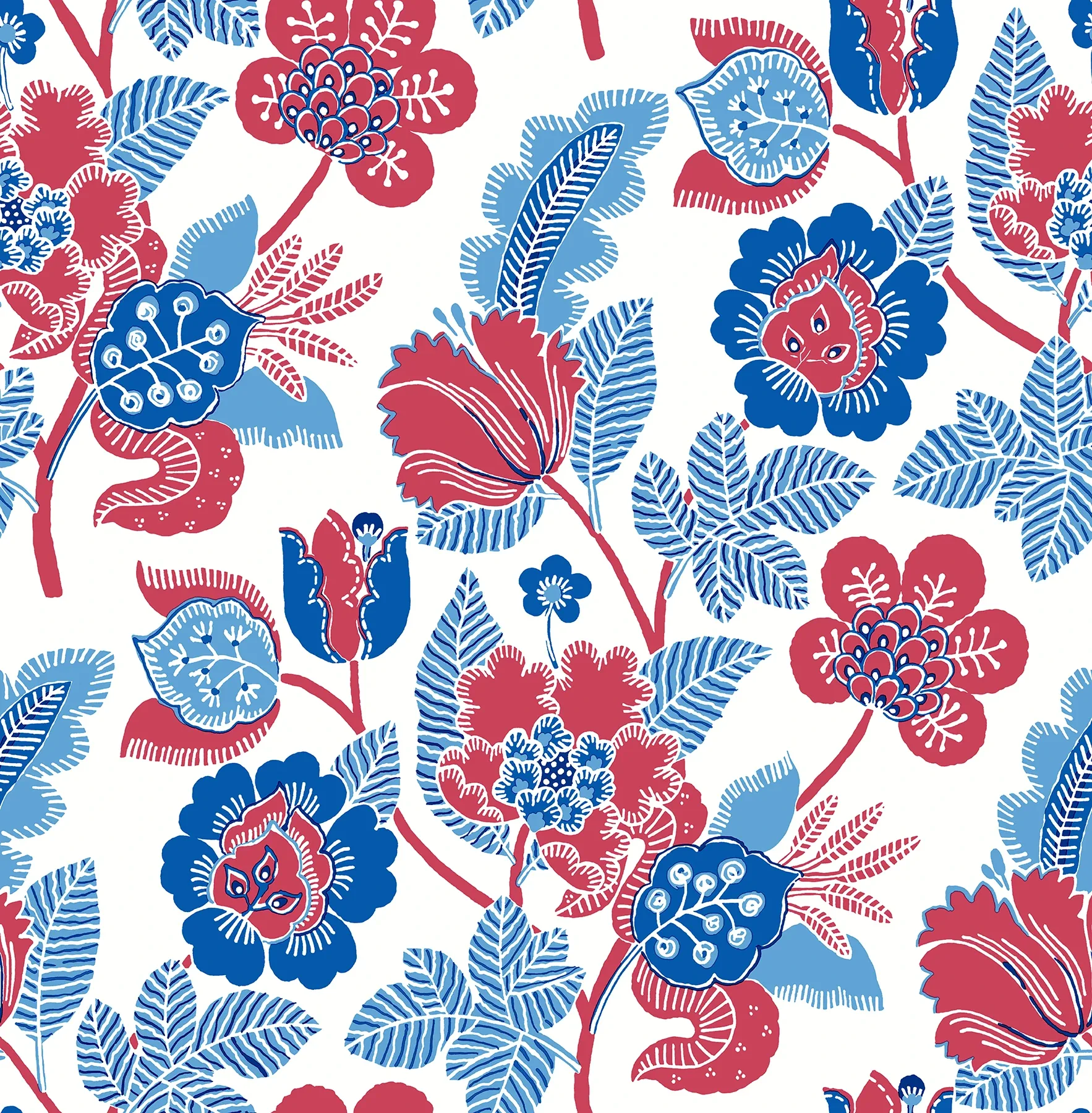 4081-26338 | Jana Red Jacobean Wallpaper