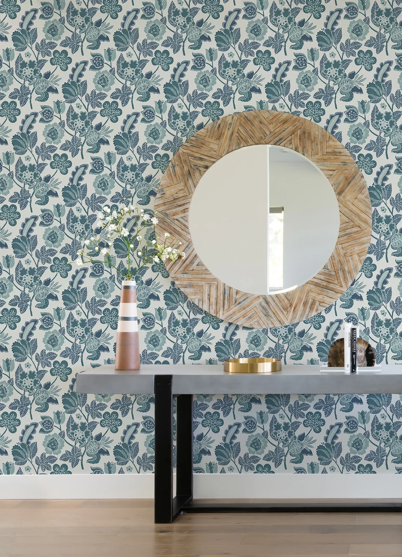 A-Street Prints Jana Teal Jacobean Wallpaper | Wallpaper Twins A-Street Prints Jana Teal Jacobean Wallpaper - SKU 4081-26340