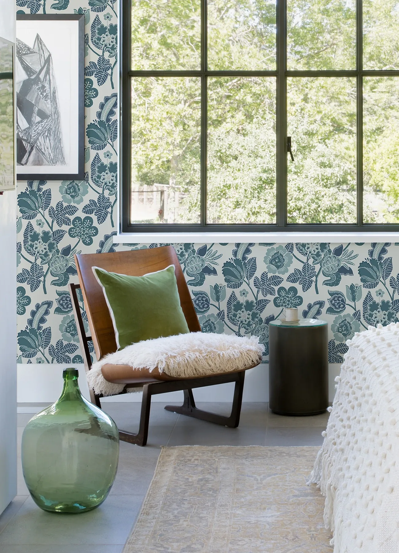 A-Street Prints Jana Teal Jacobean Wallpaper | Wallpaper Twins A-Street Prints Jana Teal Jacobean Wallpaper - SKU 4081-26340