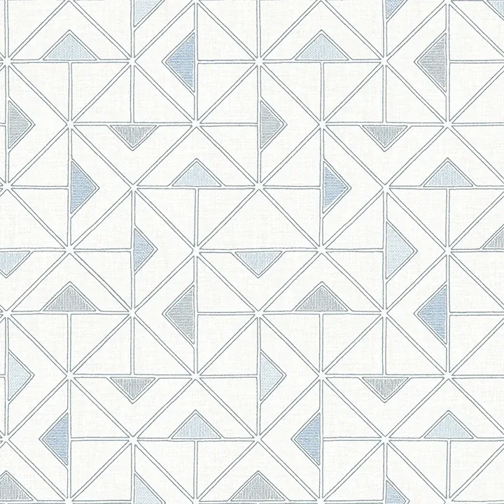 A-Street Prints Jekyl Blue Triangles Wallpaper - SKU 4074-26635